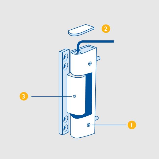 Everest conservatory hinge diagram with numbered parts