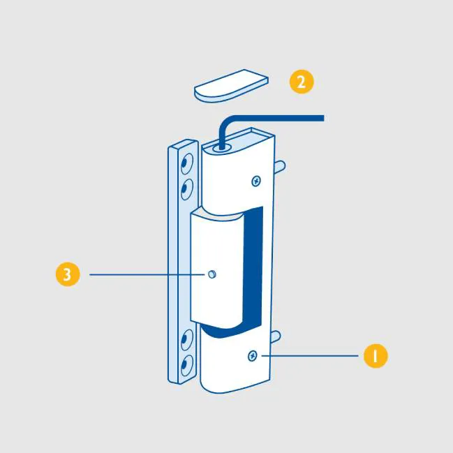 Everest conservatory hinge diagram with numbered parts
