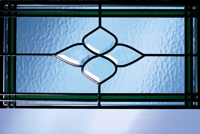 Everest conservatory light blue patterned glass with black metal frames