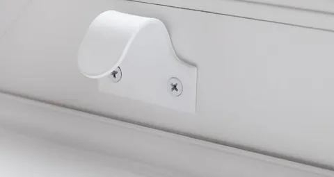 White window handle with screws