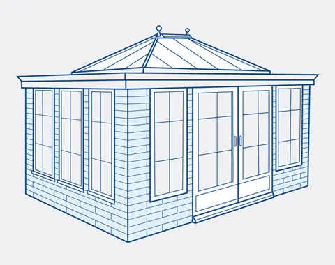 Everest conservatory design with multiple windows and doors