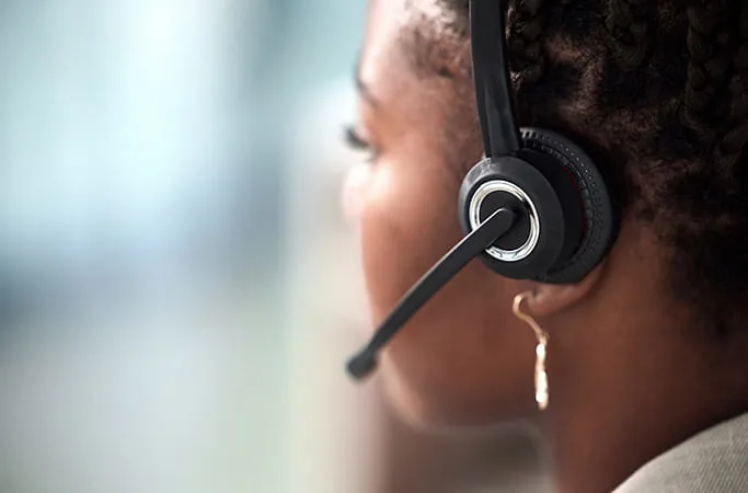 Person wearing black headset