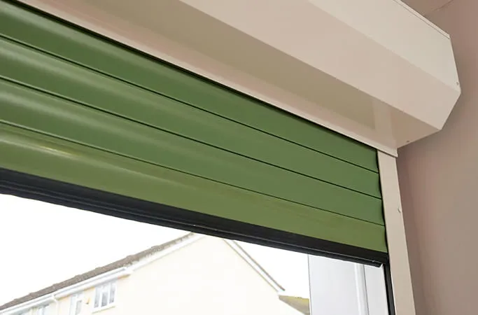 Green metal Everest conservatory shutter