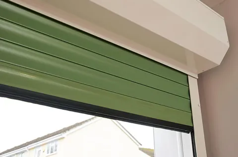 Green metal Everest conservatory shutter