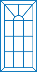 Everest conservatory window design with arched top and divided panes