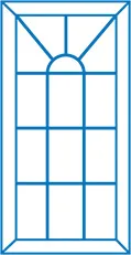 Everest conservatory window design with arched top and divided panes