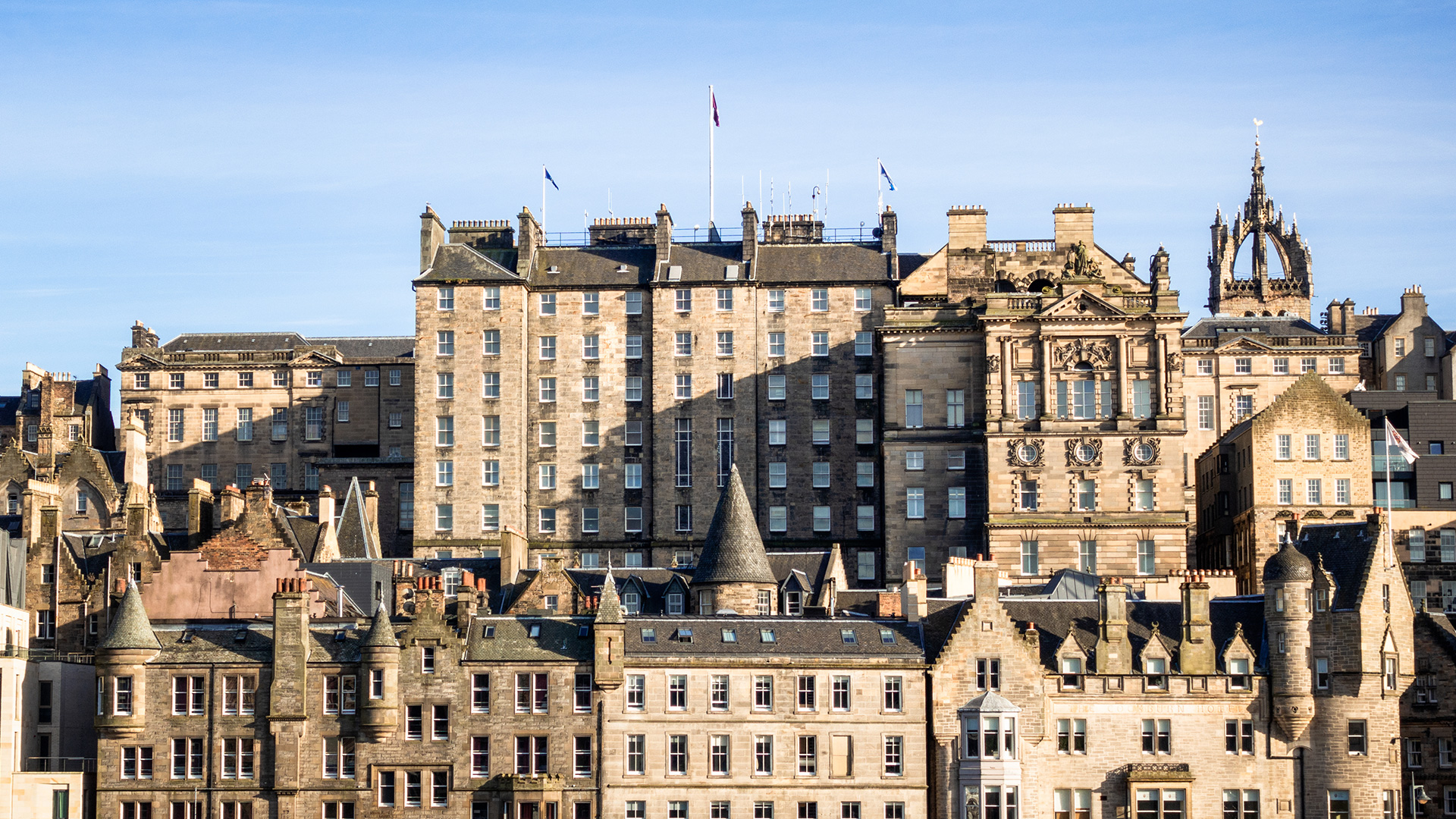 Edinburgh historic buildings with various architectural styles