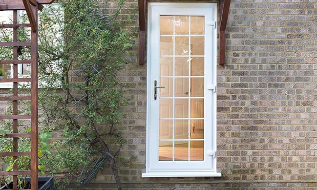 White Everest conservatory door with glass panels
