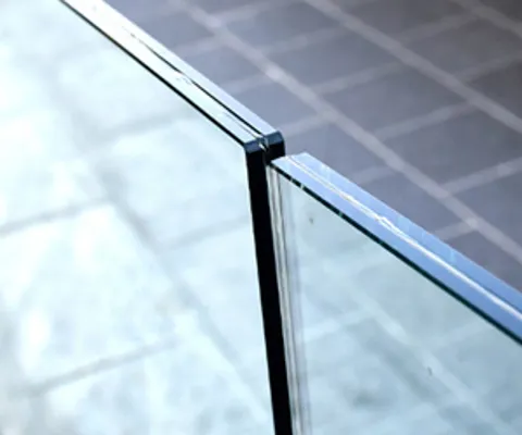 Close up of clear glass panels in an Everest conservatory