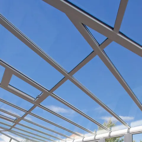 Everest conservatory glass roof with white frames